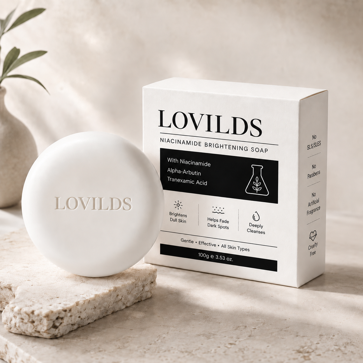 Niacinamide Brightening Soap for Dark Spots, Freckles, Acne Marks & Uneven Skin Tone