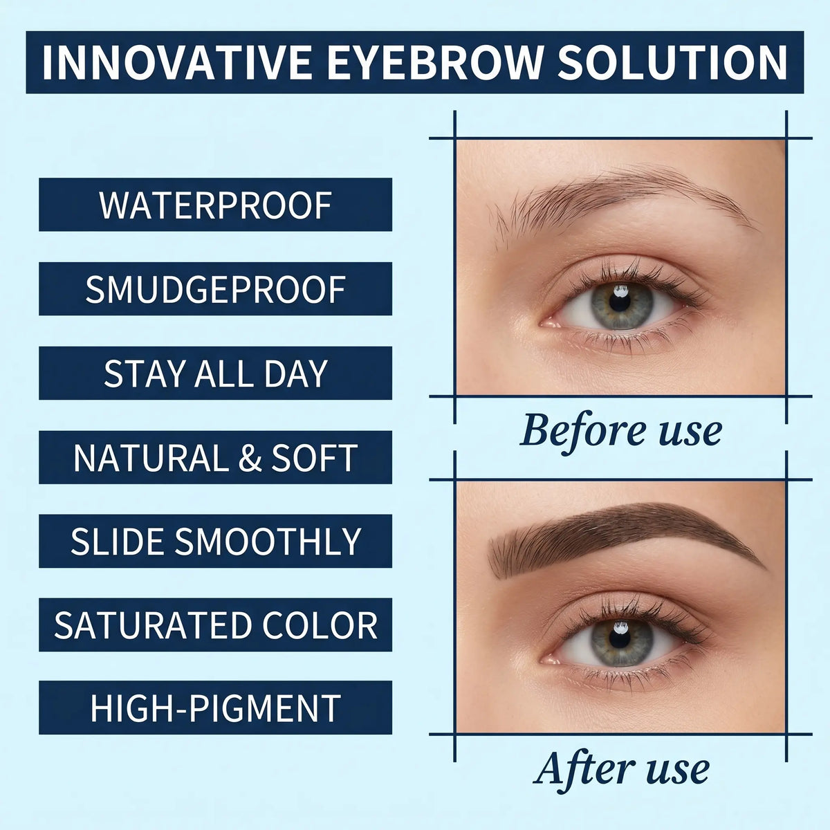 Waterproof 2-in-1 Micro-Fork Eyebrow Pen & Tinted Gel