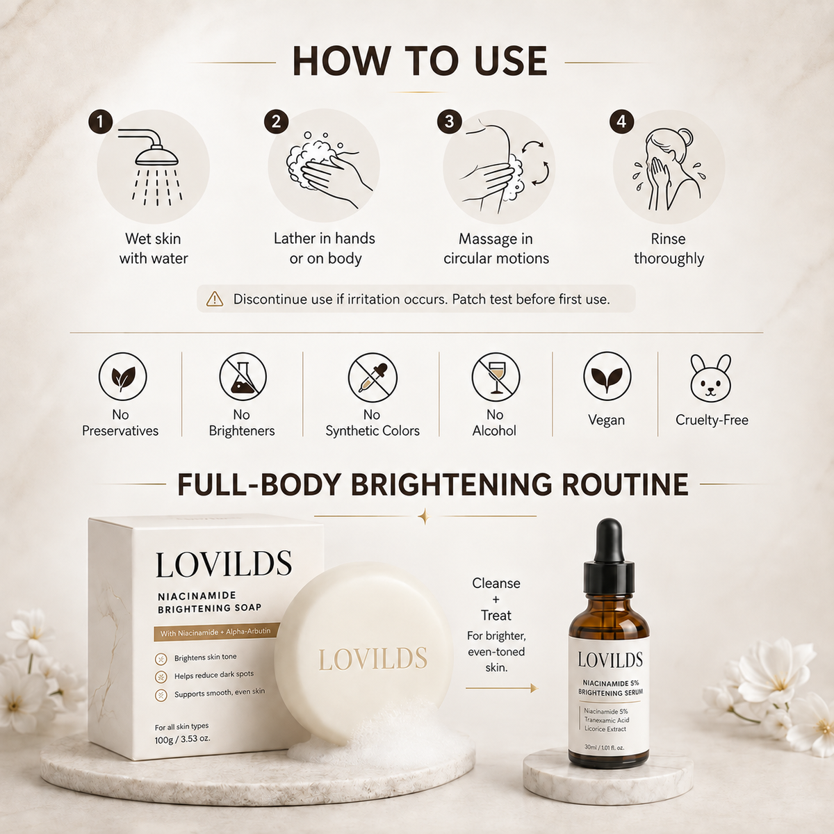Niacinamide Brightening Soap for Dark Spots, Freckles, Acne Marks & Uneven Skin Tone
