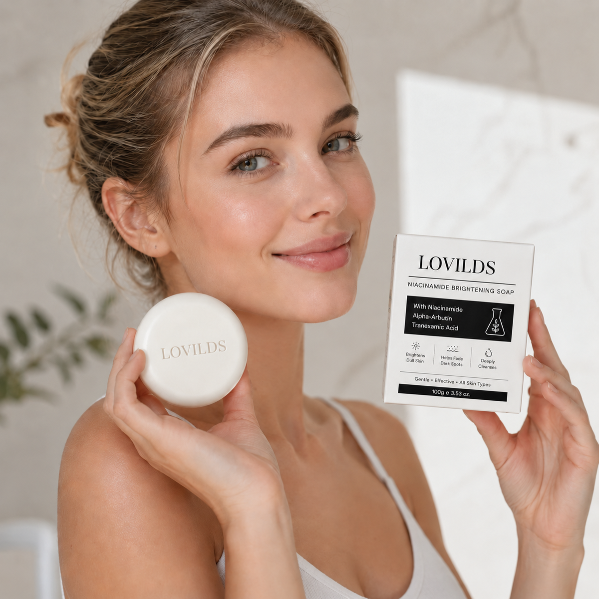 Niacinamide Brightening Soap for Dark Spots, Freckles, Acne Marks & Uneven Skin Tone