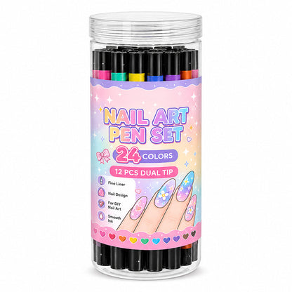 LIMITED‑TIME 50% OFF!  24 Colors Dual Ended Nail Art Pens Set – Creative, Salon‑Quality, Easy DIY