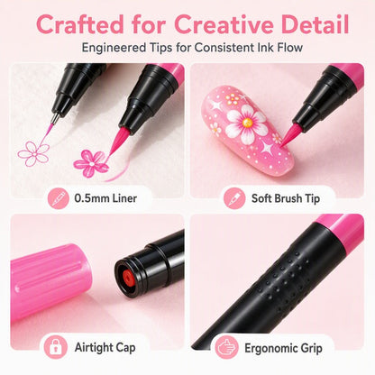 LIMITED‑TIME 50% OFF!  24 Colors Dual Ended Nail Art Pens Set – Creative, Salon‑Quality, Easy DIY